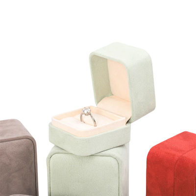 Quadratischer Samt Schmuck Hochzeitsring Box anpassbar Schmuck Box Verpackung