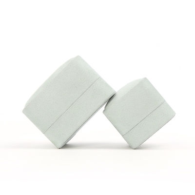 Großhandel Schmuck Verpackung Ring Box Custom Schmuck Verpackung Luxus Doppel Hochzeit Verlobung Grünes Samt Ring Box mit Logo