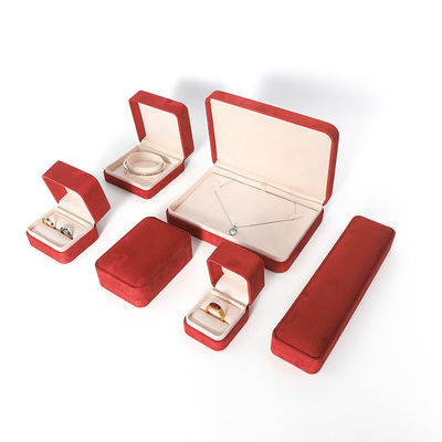 Premium-Rote Schmuckschachtel Verpackung für große Halskette Armband Ohrringe Ring Set