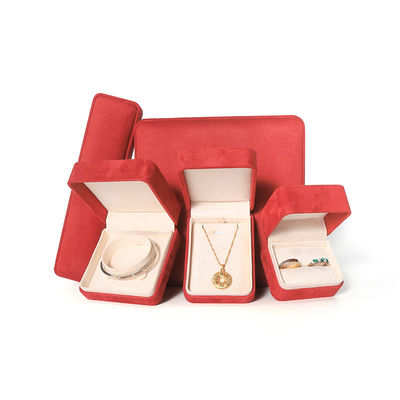 Premium-Rote Schmuckschachtel Verpackung für große Halskette Armband Ohrringe Ring Set