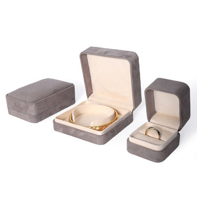 Premium Graue Schmuckverpackungsbox, kundenspezifisch, hochwertig, großes Schmuckset, Halskette, Armband, Ohrringe, Ring, Verpackung