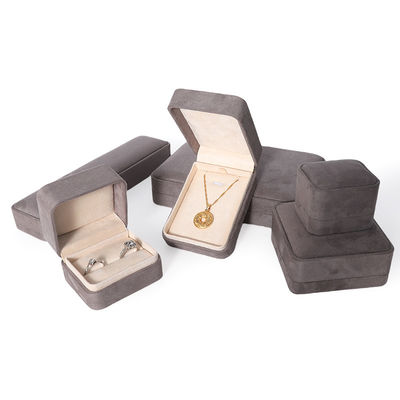 Premium Graue Schmuckverpackungsbox, kundenspezifisch, hochwertig, großes Schmuckset, Halskette, Armband, Ohrringe, Ring, Verpackung