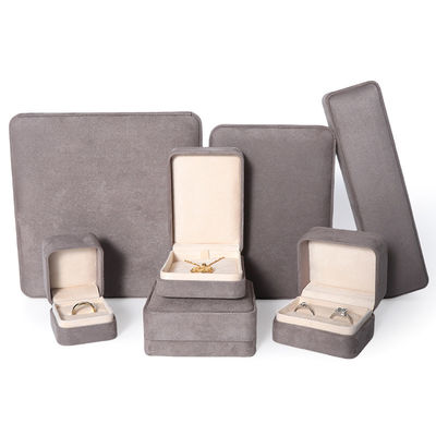 Premium Graue Schmuckverpackungsbox, kundenspezifisch, hochwertig, großes Schmuckset, Halskette, Armband, Ohrringe, Ring, Verpackung