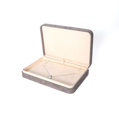 Premium Graue Schmuckverpackungsbox, kundenspezifisch, hochwertig, großes Schmuckset, Halskette, Armband, Ohrringe, Ring, Verpackung