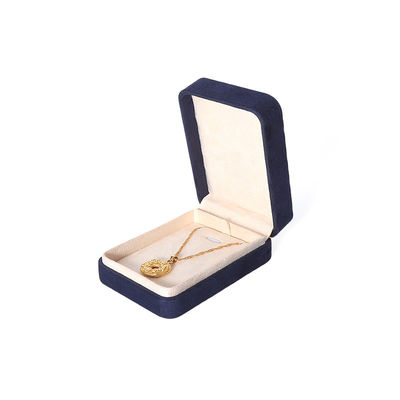 China Herstellung Großhandel Premium Blau Schmuck Verpackung Box Custom High End Big Schmuck Set Halskette Armband Ohrringe Ring Verpackung Handgemachte Quadratische Samt Blaue Schmuckschatulle Mit Logo