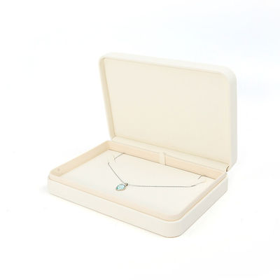 Handgefertigte Quadrat-weiße Leder Schmuckverpackung Box Custom Luxus Big Schmuck Set Box für Halskette Armband Ohrringe Ring Verpackung
