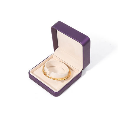Hochwertige Schmuckverpackung Box Custom Luxus Big Schmuck Set Box Halskette Armband Ohrringe Ring Verpackung Handgefertigt Quadrat Purpur Leder Schmuckbox Mit Logo