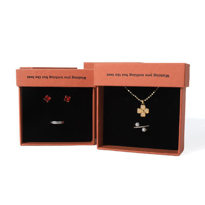 kaufen China Herstellung Großhandel hochwertige Halskette Ohrring Armband Ring Box Schmuck Verpackung Personalisierte Custom Eco Friendly Karton Papier orange Schublade Schmuck Box mit Logo online manufacture