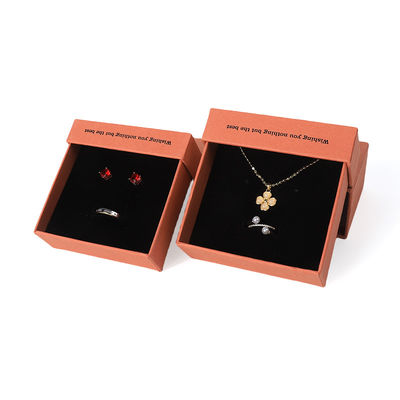 China Herstellung Großhandel hochwertige Halskette Ohrring Armband Ring Box Schmuck Verpackung Personalisierte Custom Eco Friendly Karton Papier orange Schublade Schmuck Box mit Logo