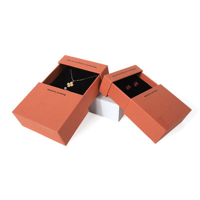 China Herstellung Großhandel hochwertige Halskette Ohrring Armband Ring Box Schmuck Verpackung Personalisierte Custom Eco Friendly Karton Papier orange Schublade Schmuck Box mit Logo