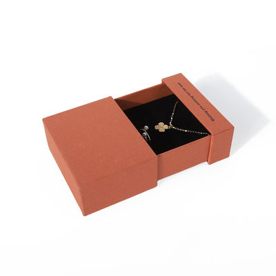 China Herstellung Großhandel hochwertige Halskette Ohrring Armband Ring Box Schmuck Verpackung Personalisierte Custom Eco Friendly Karton Papier orange Schublade Schmuck Box mit Logo