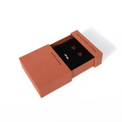 China Herstellung Großhandel hochwertige Halskette Ohrring Armband Ring Box Schmuck Verpackung Personalisierte Custom Eco Friendly Karton Papier orange Schublade Schmuck Box mit Logo