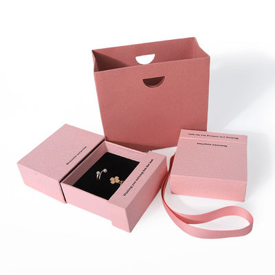 kaufen China Herstellung Großhandel hochwertige Halskette Ohrring Armband Ring Box Schmuckverpackung Personalisierte Custom Umweltfreundliche Pappe Papier rosa Schublade Schmuckschatulle mit Logo online manufacture