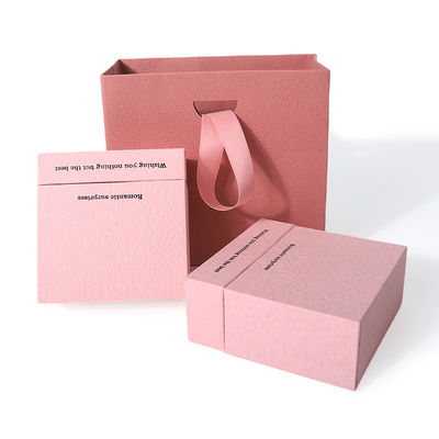 China Herstellung Großhandel hochwertige Halskette Ohrring Armband Ring Box Schmuckverpackung Personalisierte Custom Umweltfreundliche Pappe Papier rosa Schublade Schmuckschatulle mit Logo