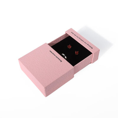 China Herstellung Großhandel hochwertige Halskette Ohrring Armband Ring Box Schmuckverpackung Personalisierte Custom Umweltfreundliche Pappe Papier rosa Schublade Schmuckschatulle mit Logo