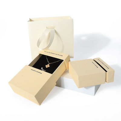 China Fertigung Großhandel hochwertige Halskette Ohrring Armband Ring Box Schmuck Verpackung Personalisierte Custom Eco Friendly Karton Papier Gelbe Schublade Schmuckbox mit Logo