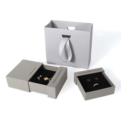 kaufen China Herstellung Großhandel hochwertige Halskette Ohrring Armband Ring Box Schmuck Verpackung Personalisierte Benutzerdefinierte Umweltfreundliche Karton Papier grau Schublade Schmuckschatulle mit Logo online manufacture
