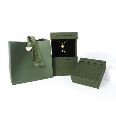 China Fertigung Großhandel hochwertige Halskette Ohrring Armband Ring Box Schmuck Verpackung Personalisierte Custom Eco Friendly Karton Papier grüne Schublade Schmuckbox mit Logo