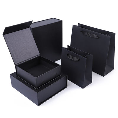 Großhandel hochwertige Magnetgeschenkbox Verpackung Custom Logo Luxus Öko-freundliches Karton Papier Schwarz Magnetschmuckbox