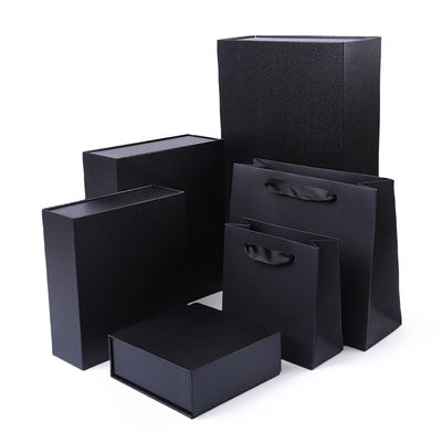 Großhandel hochwertige Magnetgeschenkbox Verpackung Custom Logo Luxus Öko-freundliches Karton Papier Schwarz Magnetschmuckbox