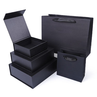 Großhandel hochwertige Magnetgeschenkbox Verpackung Custom Logo Luxus Öko-freundliches Karton Papier Schwarz Magnetschmuckbox