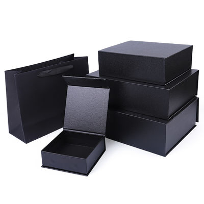 Großhandel hochwertige Magnetgeschenkbox Verpackung Custom Logo Luxus Öko-freundliches Karton Papier Schwarz Magnetschmuckbox