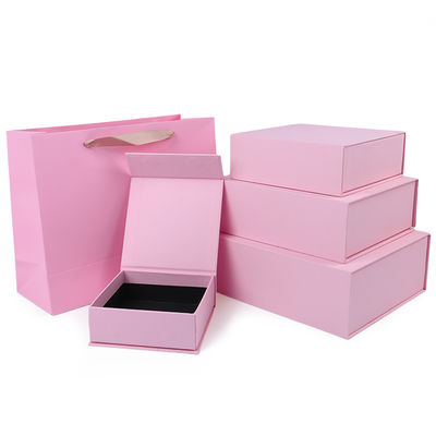 Großhandel Produktion hochwertige Magnetgeschenkbox Verpackung Custom Logo Luxus Eco Friendly Karton Papier rosa Magnetschmuckbox
