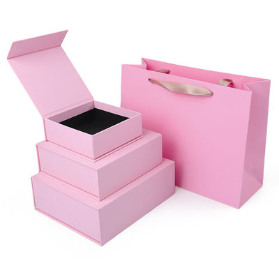 Großhandel Produktion hochwertige Magnetgeschenkbox Verpackung Custom Logo Luxus Eco Friendly Karton Papier rosa Magnetschmuckbox
