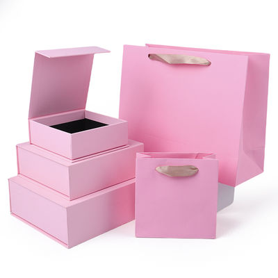 Großhandel Produktion hochwertige Magnetgeschenkbox Verpackung Custom Logo Luxus Eco Friendly Karton Papier rosa Magnetschmuckbox