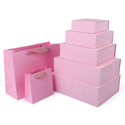 Großhandel Produktion hochwertige Magnetgeschenkbox Verpackung Custom Logo Luxus Eco Friendly Karton Papier rosa Magnetschmuckbox
