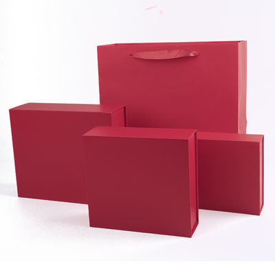 Großhandel hochwertige Magnetgeschenkbox Verpackung Custom Logo Luxus Öko-freundliches Karton Papier rot Magnetschmuckbox