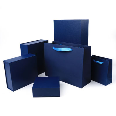 Großhandel Herstellung hochwertiger magnetischer Geschenkbox-Verpackung, individuelles Logo, luxuriöse, umweltfreundliche Kartonpapier, blaue magnetische Schmuckschatulle