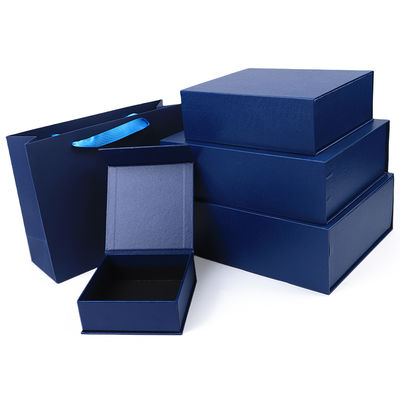 Großhandel Herstellung hochwertiger magnetischer Geschenkbox-Verpackung, individuelles Logo, luxuriöse, umweltfreundliche Kartonpapier, blaue magnetische Schmuckschatulle