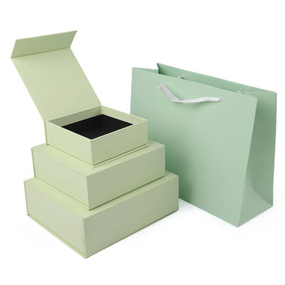 Großhandel Herstellung hochwertige Magnetgeschenkbox Custom Logo Luxus Öko-freundlich hellgrün Magnetpapier Schmuckbox
