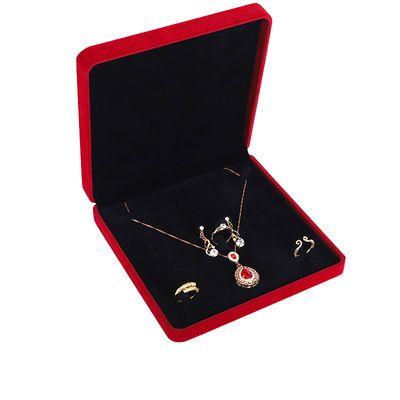 OEM ODM High-End Samt Schmuckschatulle Luxus Individuelles Logo Rote Samt Schmuckschatulle