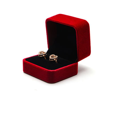 OEM ODM High-End Samt Schmuckschatulle Luxus Individuelles Logo Rote Samt Schmuckschatulle
