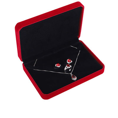 OEM ODM High-End Samt Schmuckschatulle Luxus Individuelles Logo Rote Samt Schmuckschatulle