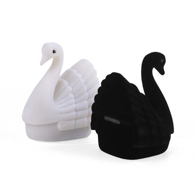 Personalisierte Premium-Samt-Schwan-Ringbox-Schmuckverpackung für Weihnachtsgeschenke