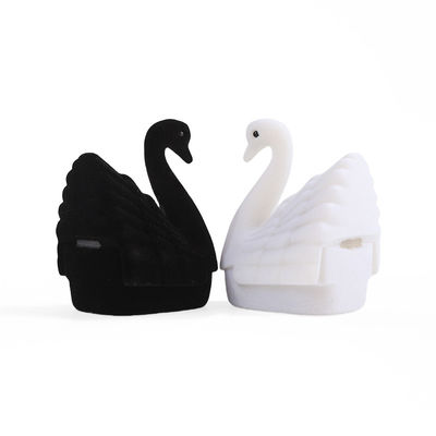 Personalisierte Premium-Samt-Schwan-Ringbox-Schmuckverpackung für Weihnachtsgeschenke