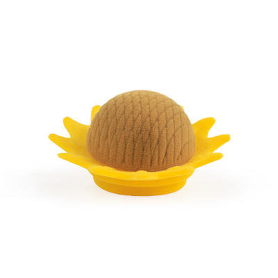 Personalisierte, hochwertige, gelbe Samt-Schmuckschatulle mit Sonnenblumenmuster für Ringe