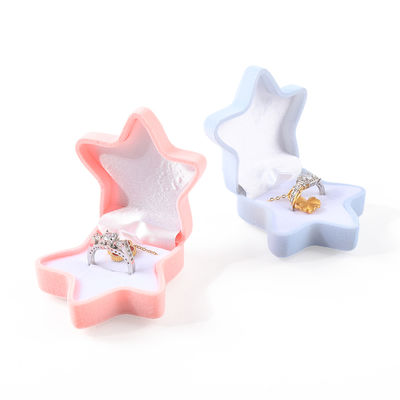 OEM personalisierte Flip Seesterne Samt Ring Box Schmuck Verpackung mit Logo