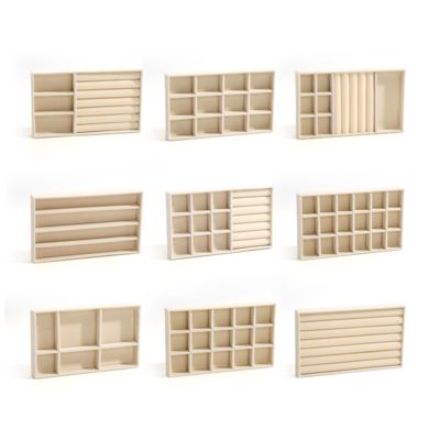 angepasst Luxus beige Samt Schmuckschalen OEM Schmuckschalen Anzeige für Ring Armband Halskette