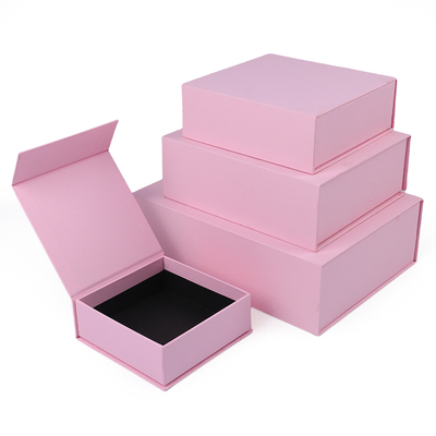 Umweltfreundliche Papier Magnet Schmuckschatulle Verpackung kundenspezifische Karton rosa Schmuckschatulle