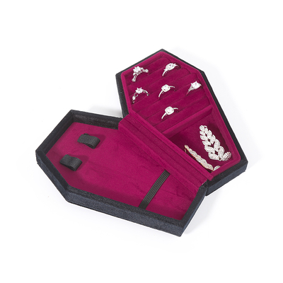 Individuelle Organizer-Aufbewahrung, schwarzer Samt, Schmuck-Reisebox, OEM, Weihnachts-Schmuckgeschenkbox