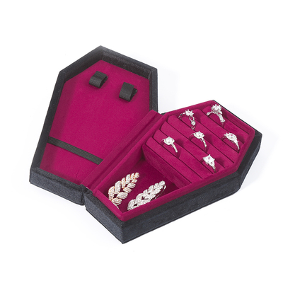 Individuelle Organizer-Aufbewahrung, schwarzer Samt, Schmuck-Reisebox, OEM, Weihnachts-Schmuckgeschenkbox