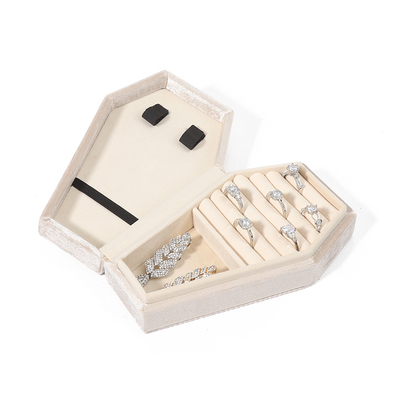 Custom Organizer Aufbewahrung weißes Samt Schmuck Reisetasche OEM Weihnachtsschmuck Geschenkbox