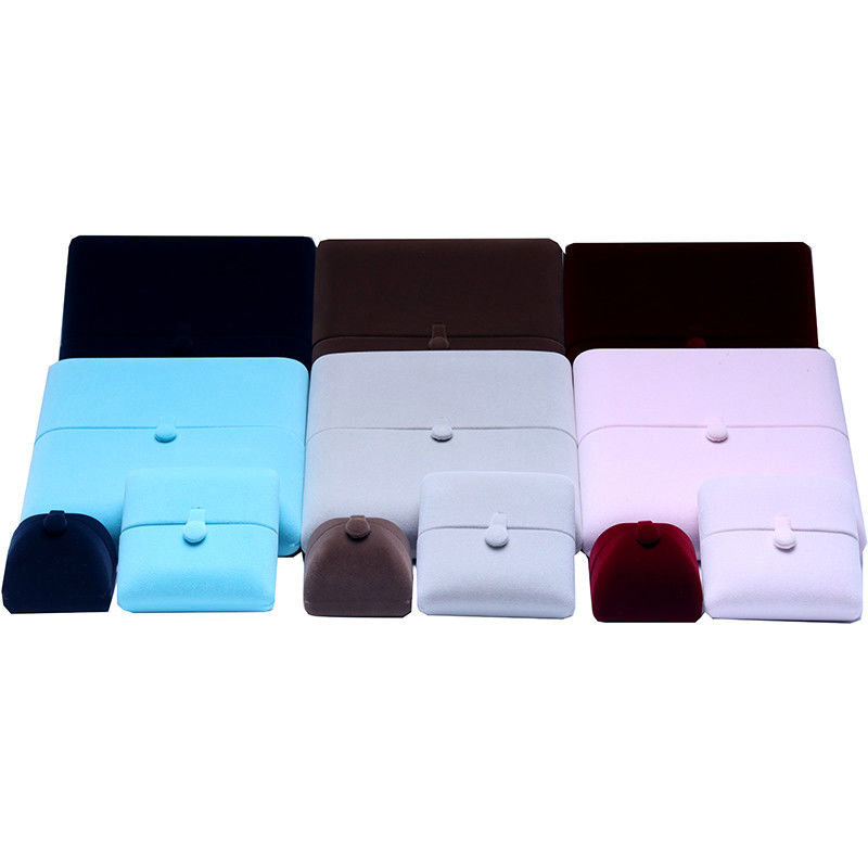 10*10*3cm Hanhong Custom Logo Luxus Schmuck Verpackung Box Samt Halskette Ring Armband Ohrringe
