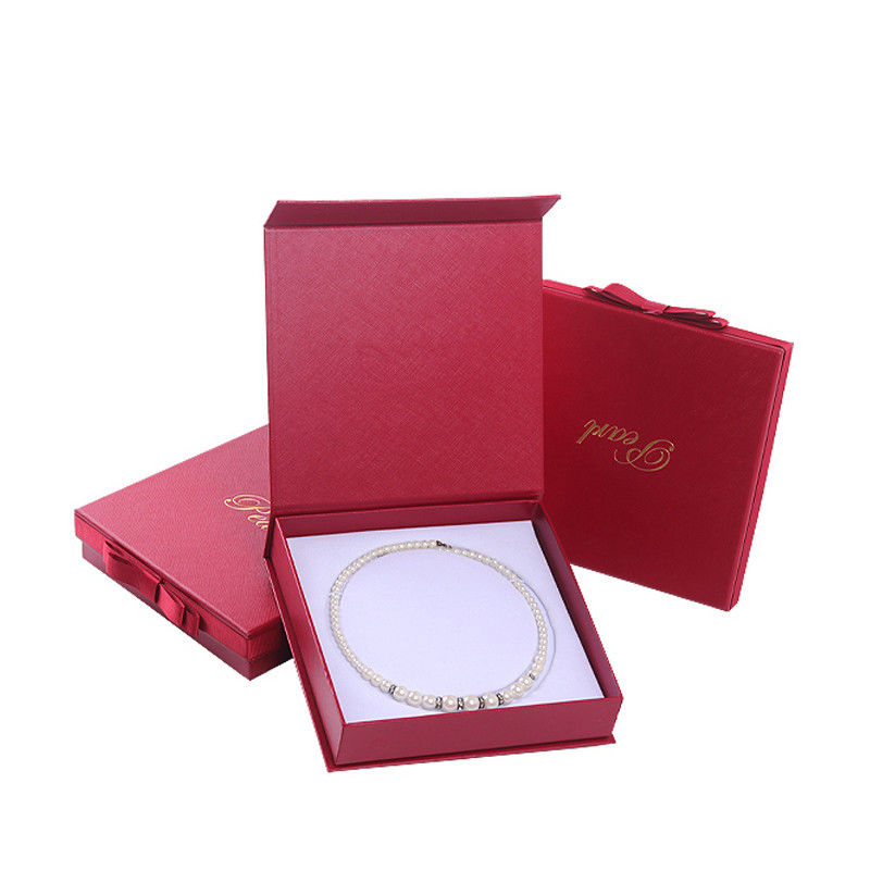 Hanhong maßgeschneiderte Größe Rot Schmuck Karton Papier Ärmel Box für Armband Halskette
