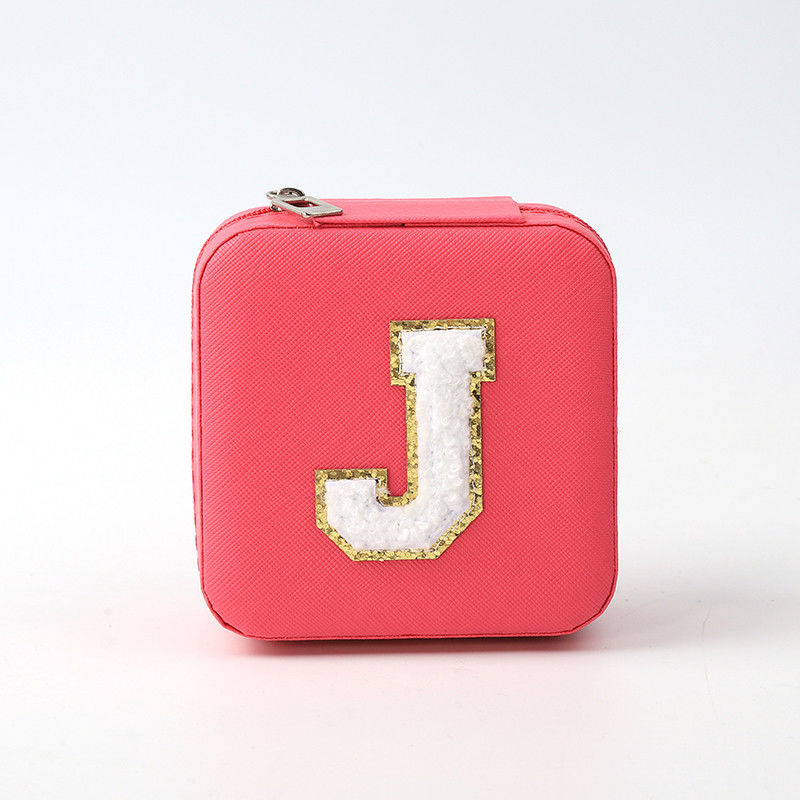 Luxus-Schmuck Geschenk-Speicher-Box benutzerdefinierte tragbare kleine Leder Rose Rot Schmuck-Organisator Reisetasche