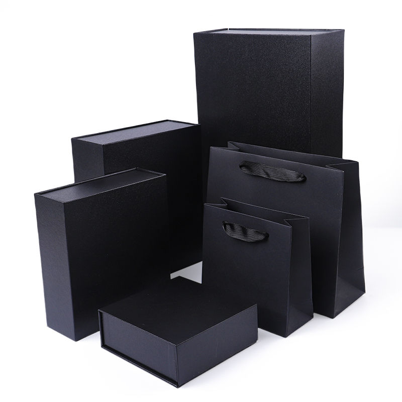 Großhandel hochwertige Magnetgeschenkbox Verpackung Custom Logo Luxus Öko-freundliches Karton Papier Schwarz Magnetschmuckbox